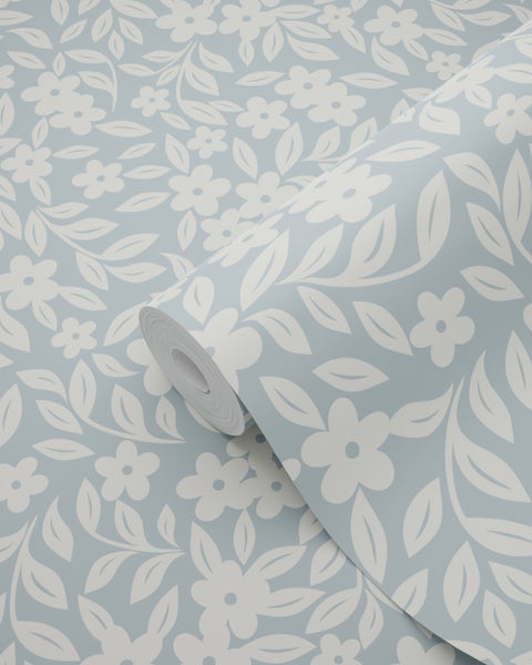 ESTAhome Tapete Blumen Blau - 50 x 900 cm - 131440