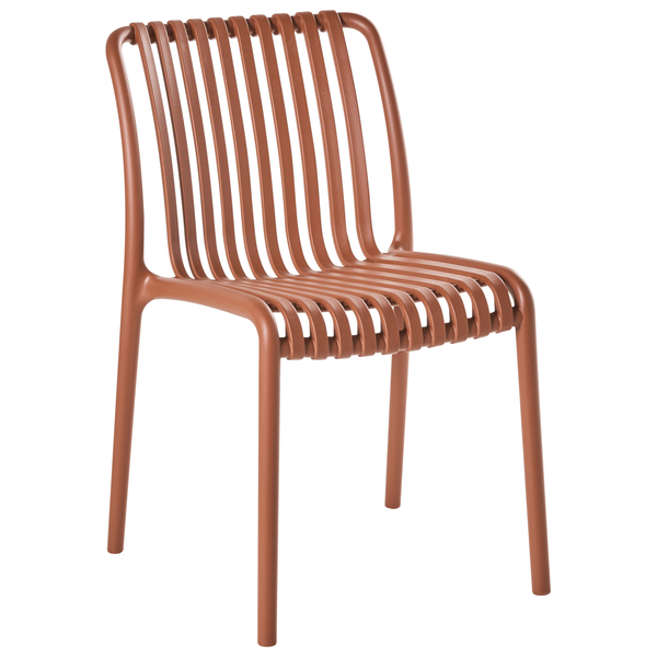 Gartenstuhl aus Kunststoff mit Lattenstruktur