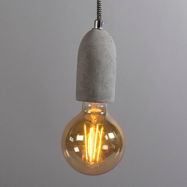 Beton-Hängeleuchte mit Glühbirne