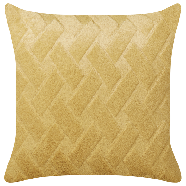 Dekokissen 2er Set SITAPUR Webpelz 45 x 45 cm Senfgelb Ohne Muster