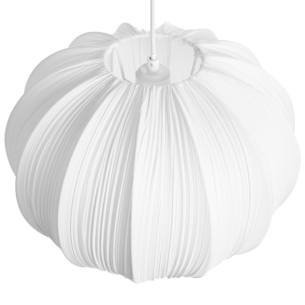 Stoffpendelleuchte mit plissiertem Schirm