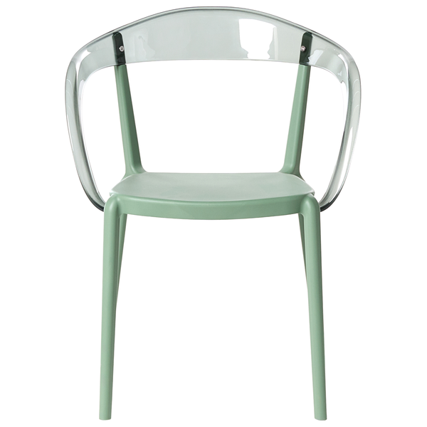 Stuhl mit durchsichtiger Rückenlehne und Armlehnen