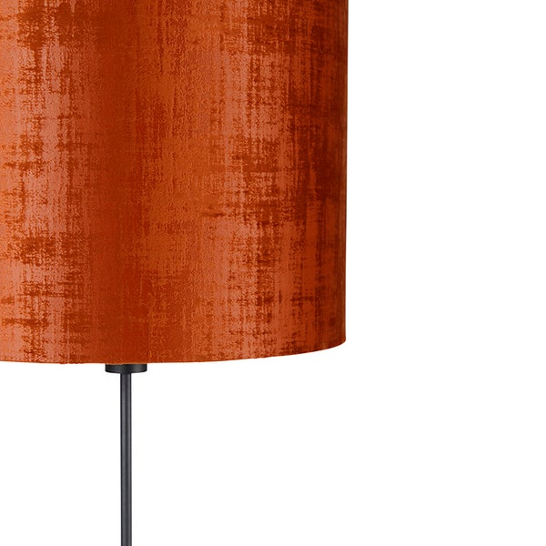 Stehlampe schwarz Schirm rot 40 cm verstellbar - Parte