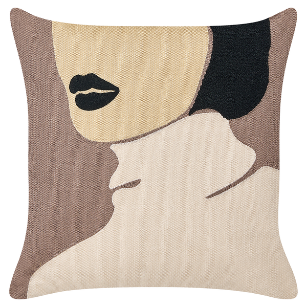 Dekokissen 2er Set SILPHIUM Baumwolle 45 x 45 cm Braun Abstraktes Muster