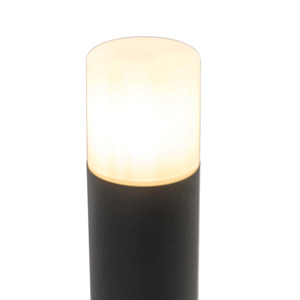 Stehende Außenlampe schwarz mit Opalschirm weiß 30 cm IP44 - Odense