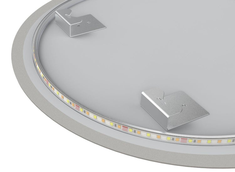 LED Panel rund mit integriertem LED Streifen und Montagehalterungen zur Deckenbefestigung