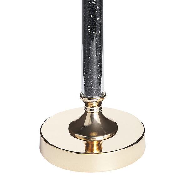 Dekorationsobjekt mit Kristallen und Metallsockel