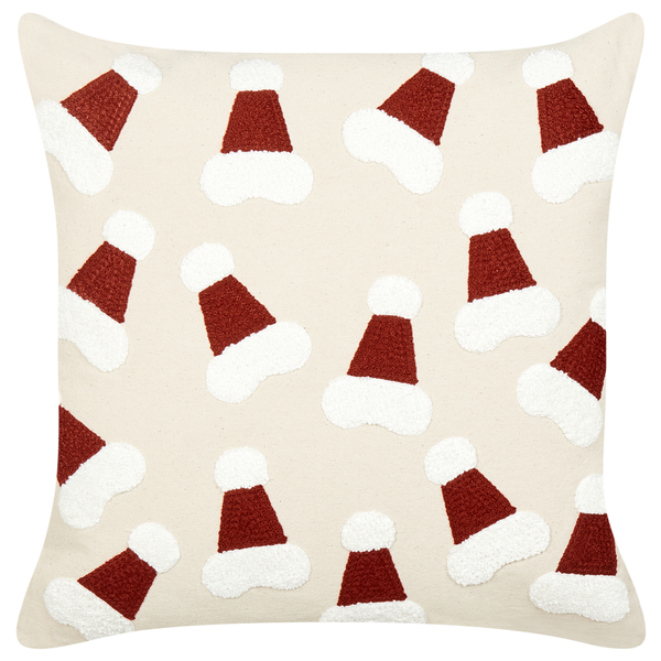 Dekokissen 2er Set SUGARPLUM Baumwolle 45 x 45 cm Hellbeige Weihnachtsmotiv