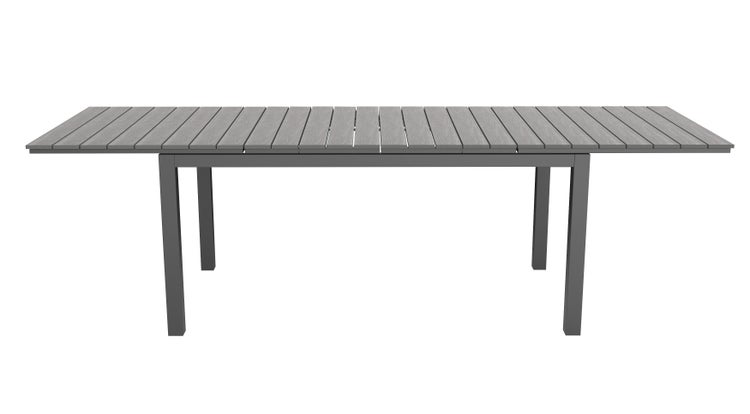 Dory Gartentisch inkl. 2 Zusatzplatten L 160x260 cm schwarz/grau. 260 X 95 X 76 cm
