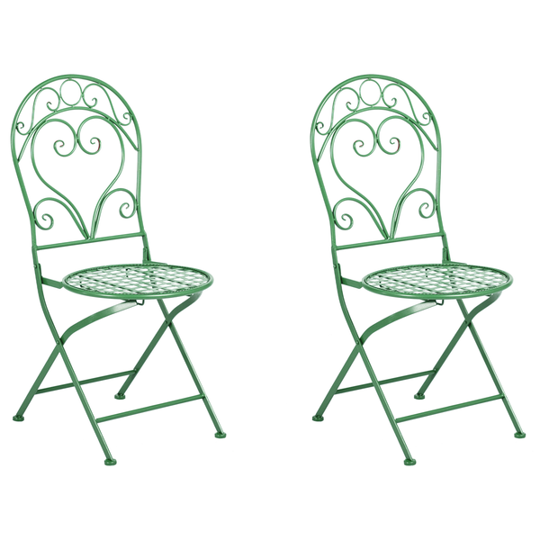 Zwei Gartenstühle aus Metall mit Klappfunktion