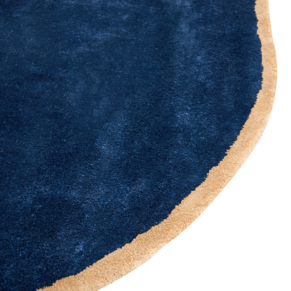 Teppich Viskose marineblau / blaugrün 200 x 200 cm Kurzflor KANRACH