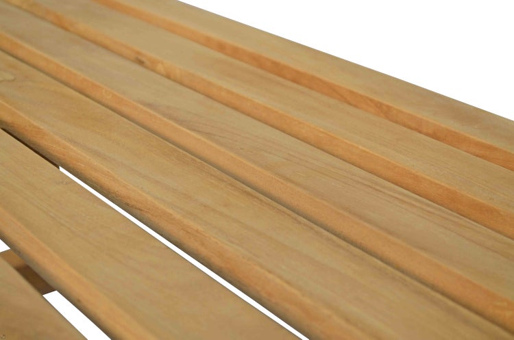 Teak Gartenbank ohne Lehnen Massivholz 120 cm wetterfest