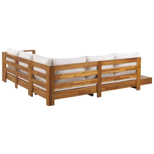 Gartensitzgruppe aus Holz mit Polster