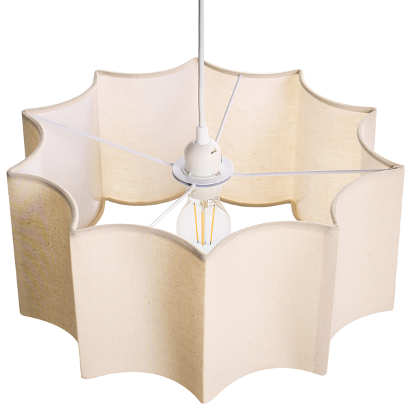 Pendelleuchte mit Lampenschirm aus Stoff