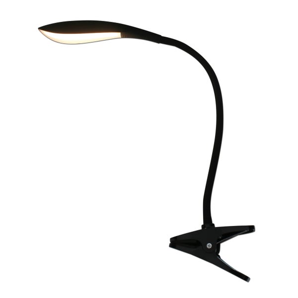 LED-Klemmleuchte ALF aus Metall und Kunststoff in Schwarz, mit integrierter LED