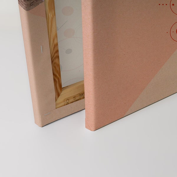 Detailansicht einer Leinwand mit Holzrahmen