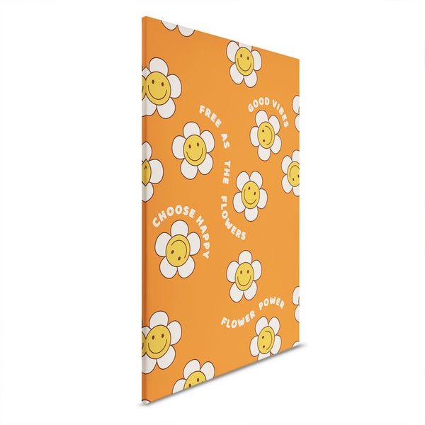 Dekorative Leinwand mit Blumenmotiven und positiven Sprüchen