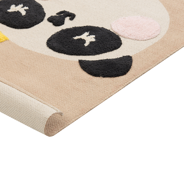 Kinderteppich BUNAN Beige 80 x 150 cm Baumwolle