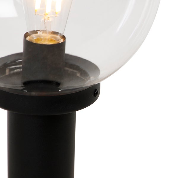 Außenstehleuchte schwarz mit klarer Kugel 50 cm IP44 - Sfera