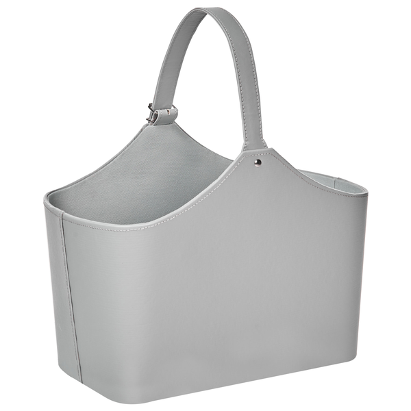 Holzkorb aus Lederimitat mit Griff