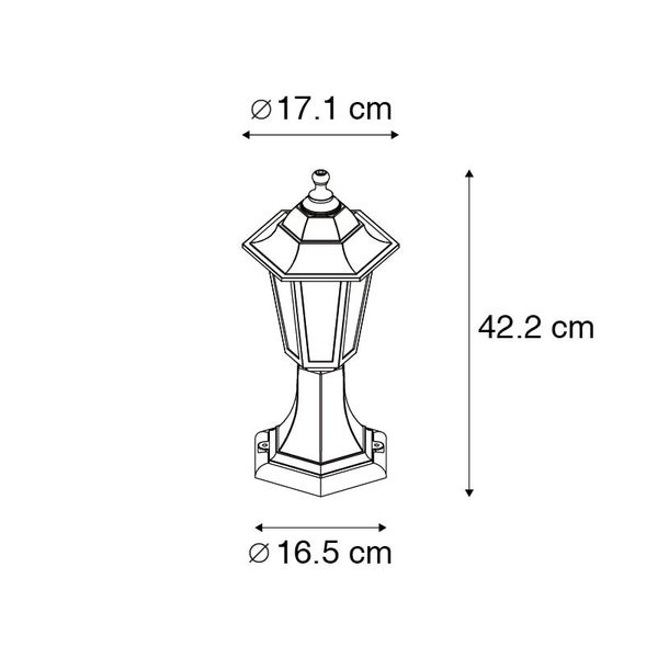 Klassische Stehleuchte für den Außenbereich schwarz 42,2 cm IP44 - New Haven