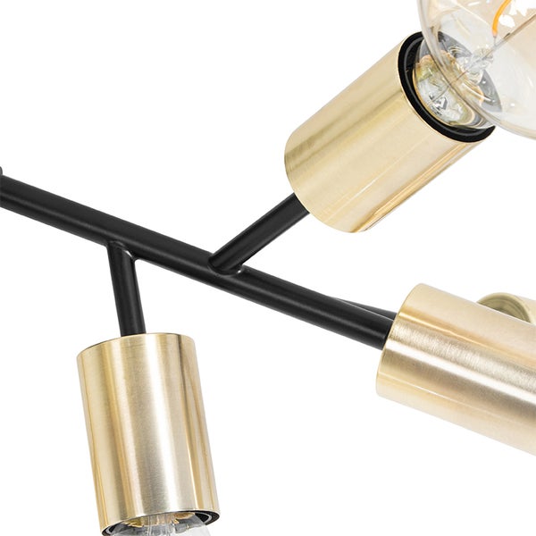 Design-Deckenleuchte schwarz mit Gold 12-flammig - Juul