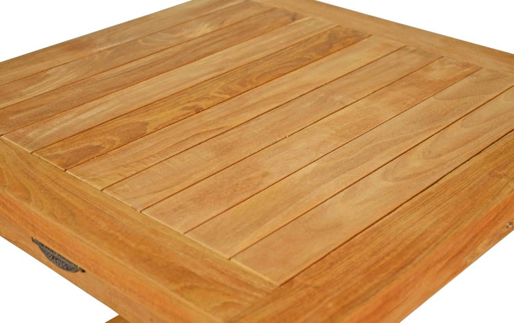Teak Beistelltisch 50 x 50 cm hochwertig wetterfest 2 Ebenen