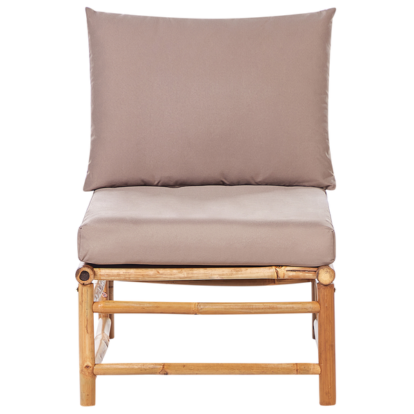 Garten Ecksofa mit Tisch 5-Sitzer CERRETO linksseitig Bambusholz Taupe