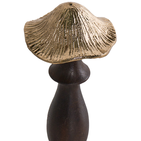 Dekorative Pilzfigur aus Metall und Holz