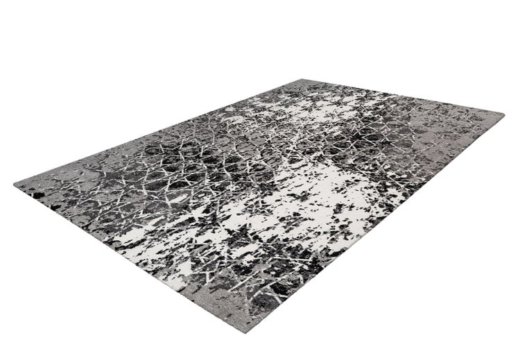Flachflor Teppich Azuka Grau Modern 80 x 150 cm