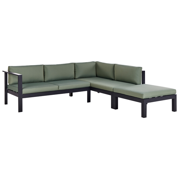 Garten Ecksofa mit Tisch 5-Sitzer MESSINA linksseitig Metall Grün