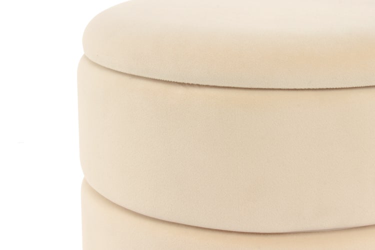 Hocker elegant, mit Stauraum Elfenbein Rund Ø 37,5 cm