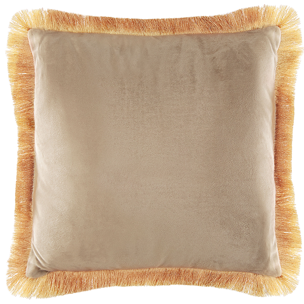 Dekokissen 2er Set POTHOS Samtstoff 45 x 45 cm Beige Ohne Muster