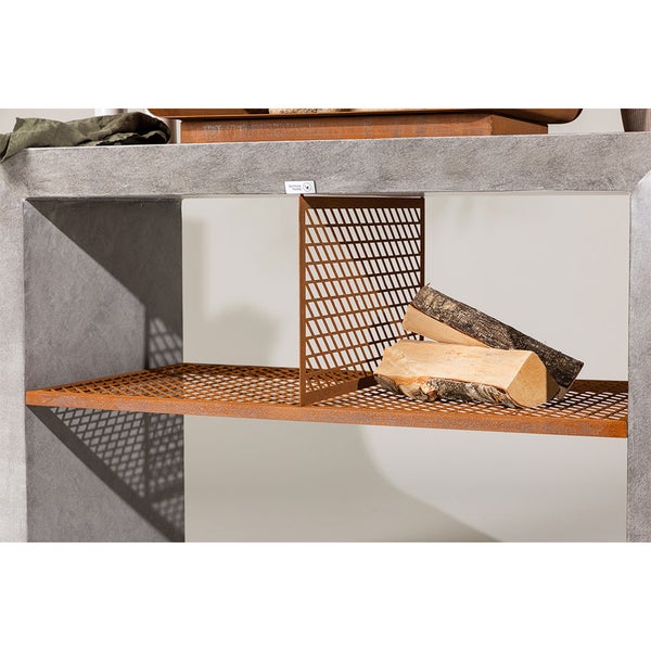 Velas Outdoorküche mit Holzgrill hellgrau. 60 X 120 X 90 cm