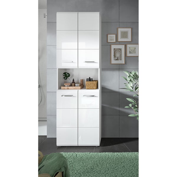 Xonox.home Hochschrank Ice BxHxT 60 x 185 cm x 30 cm Frontfarbe weiß hochglanz