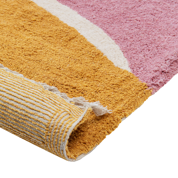 Teppich XINALI Rosa 140 x 200 cm Baumwolle