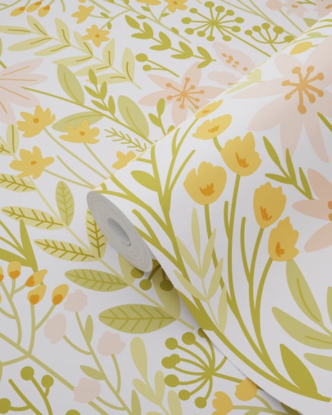 Rolle Tapete mit Blumenmuster