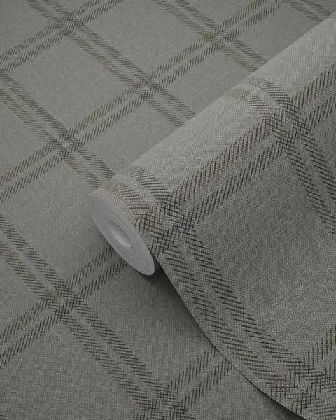 Origin Wallcoverings Tapete Karomuster Hellbraun - 53 cm x 10.05 m - 347624
