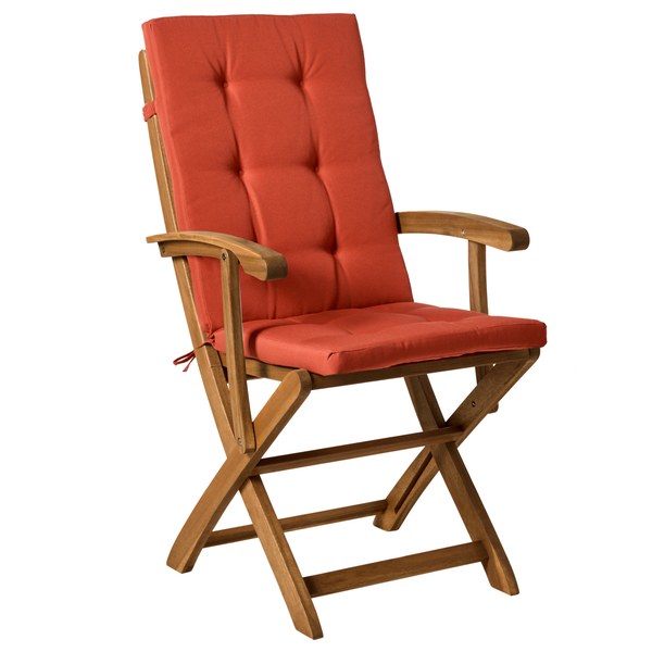 Set mit 2 Stühlen und Sitzkissen MAUI PREMIUM Akazienholz Rot