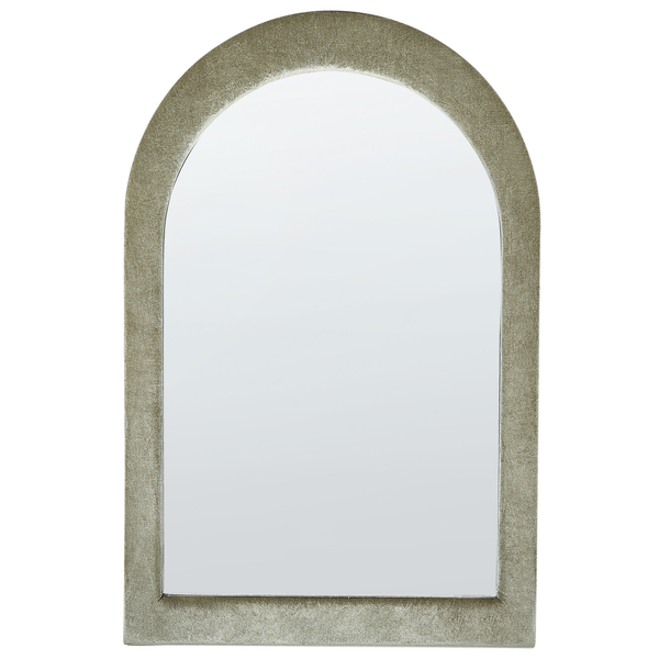 Wandspiegel Samtstoff olivgrün oval 60 x 90 cm HURIEL