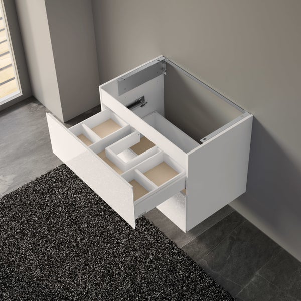 KEUCO Emma Badmöbel-Set 80 cm 2-teilig, mit Waschtisch und Unterbau