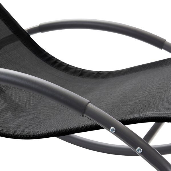 Schaukelliege Mila, ergonomisch geformt, 178 x 64 x 78 cm, schwarz