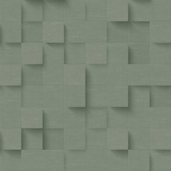 Origin Wallcoverings Tapete 3D-Würfel Graugrün - 50 x 900 cm - 347898