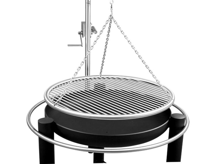 Libatherm hoher Schwenkgrill 70 cm Stahl und Edelstahl Grillgalgen und Feuerschale