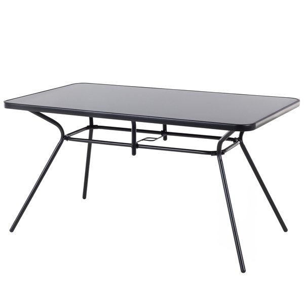 Gartenmöbel Set 6-Sitzer LIVO Metall Schwarz