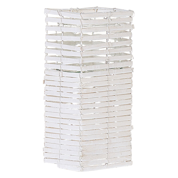 Dekorative weiße Tischleuchte mit rechteckigem Schirm