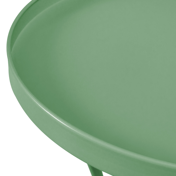 Detailansicht eines Gartentisches aus Metall