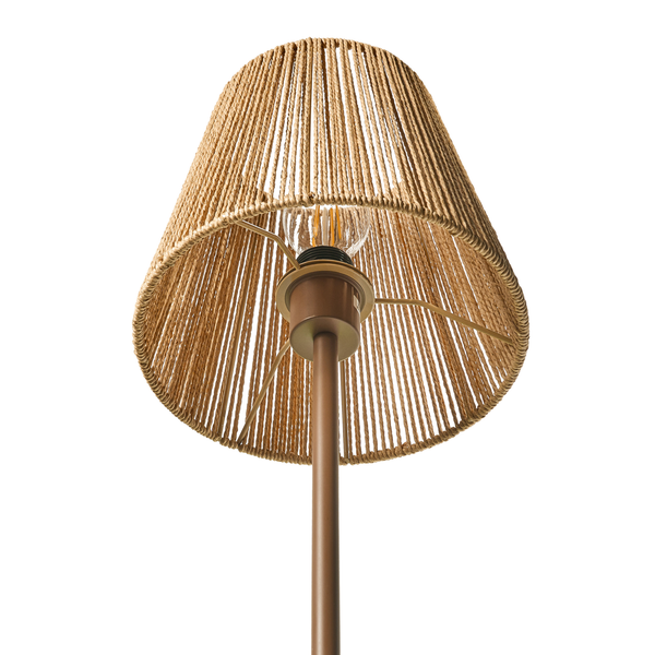 Stehlampe mit Lampenschirm aus Seil