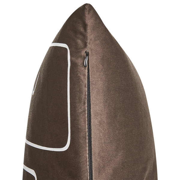 Dekokissen 2er Set PHILODENDRON Samtstoff 45 x 45 cm Braun Abstraktes Muster