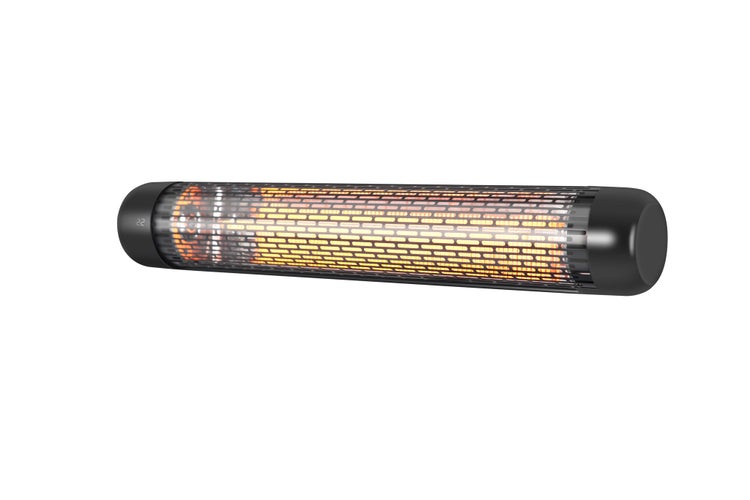 Terrassenheizer Quality Heating Ruby Low Glare 2000W 14x81x14cm Aluminium Schwarz inkl. IP54, Fernbedienung, Kindersicherung, WiFi, Bewegungsmelder